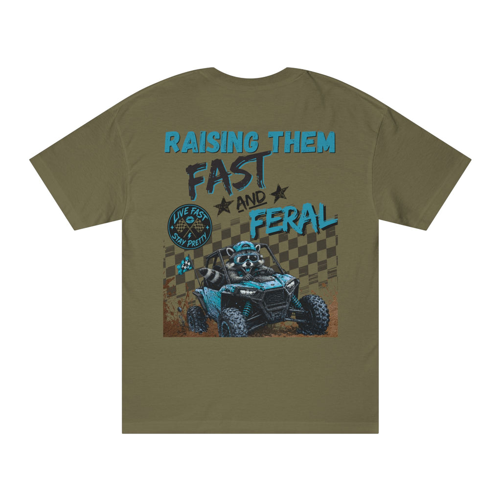 Blue- "Raising Them Fast & Feral Tee"