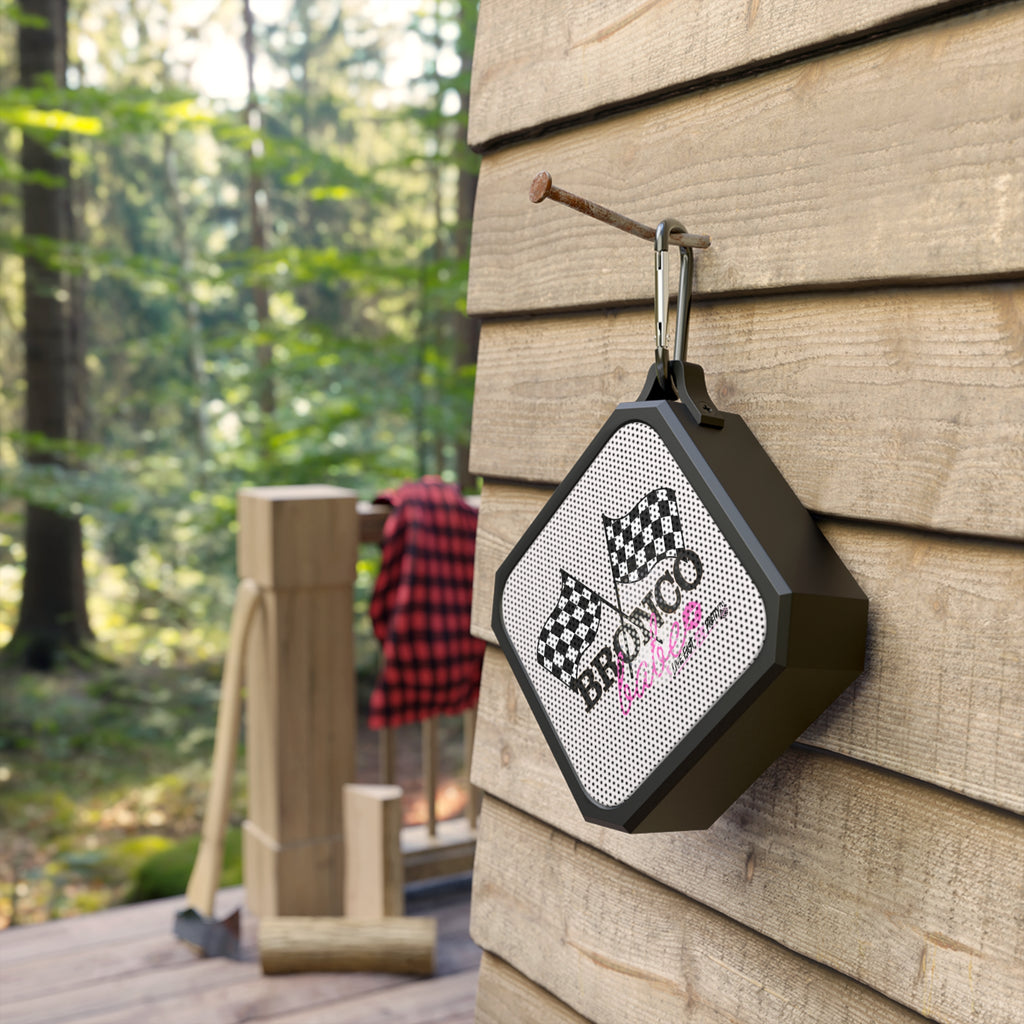 Portable Outdoor Bluetooth Speaker — "Bronco Babe" Racing Flag Design