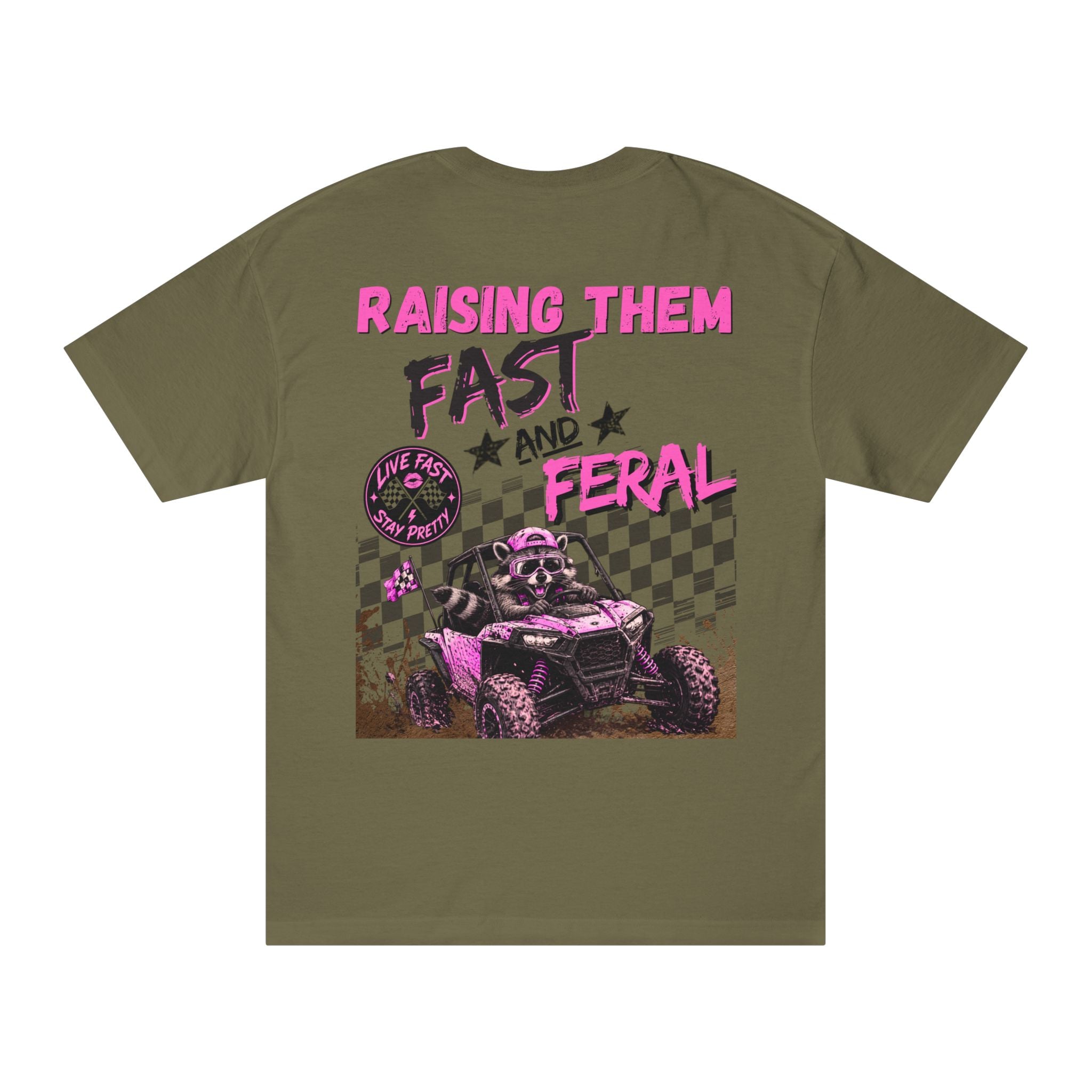 Pink-"Raising Them Fast and Feral Tee"