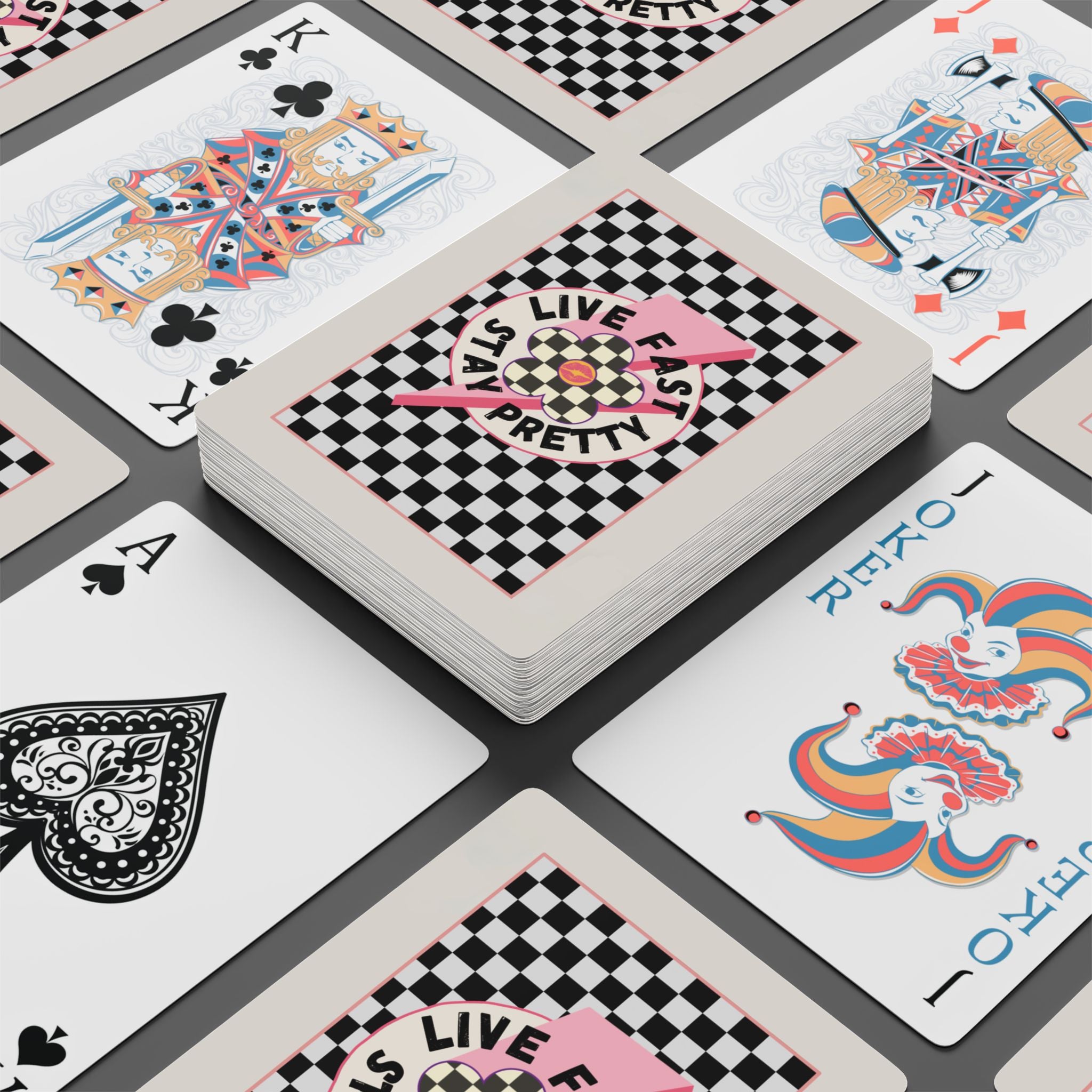 Live Fast Stay Pretty Poker Playing Cards