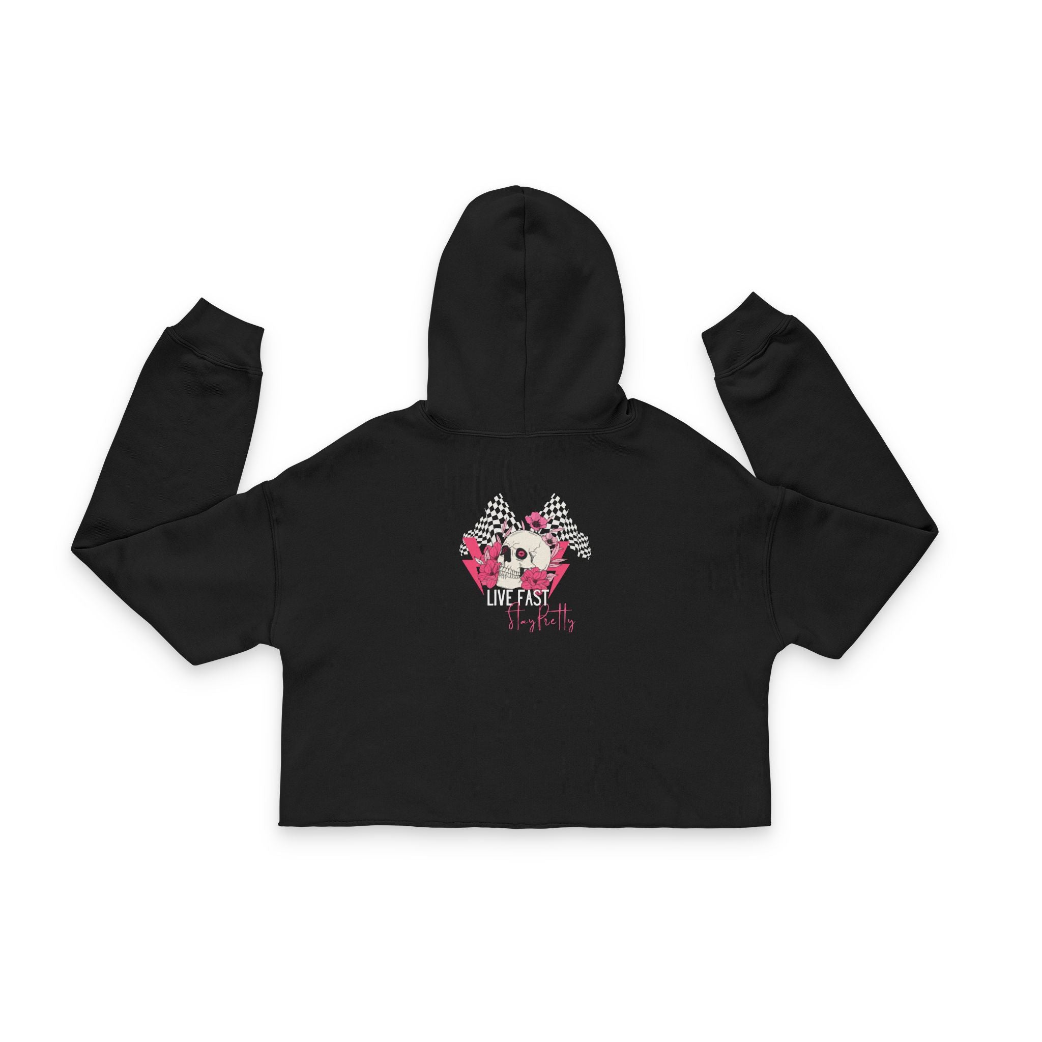 Checkered Flags Cropped Hoodie