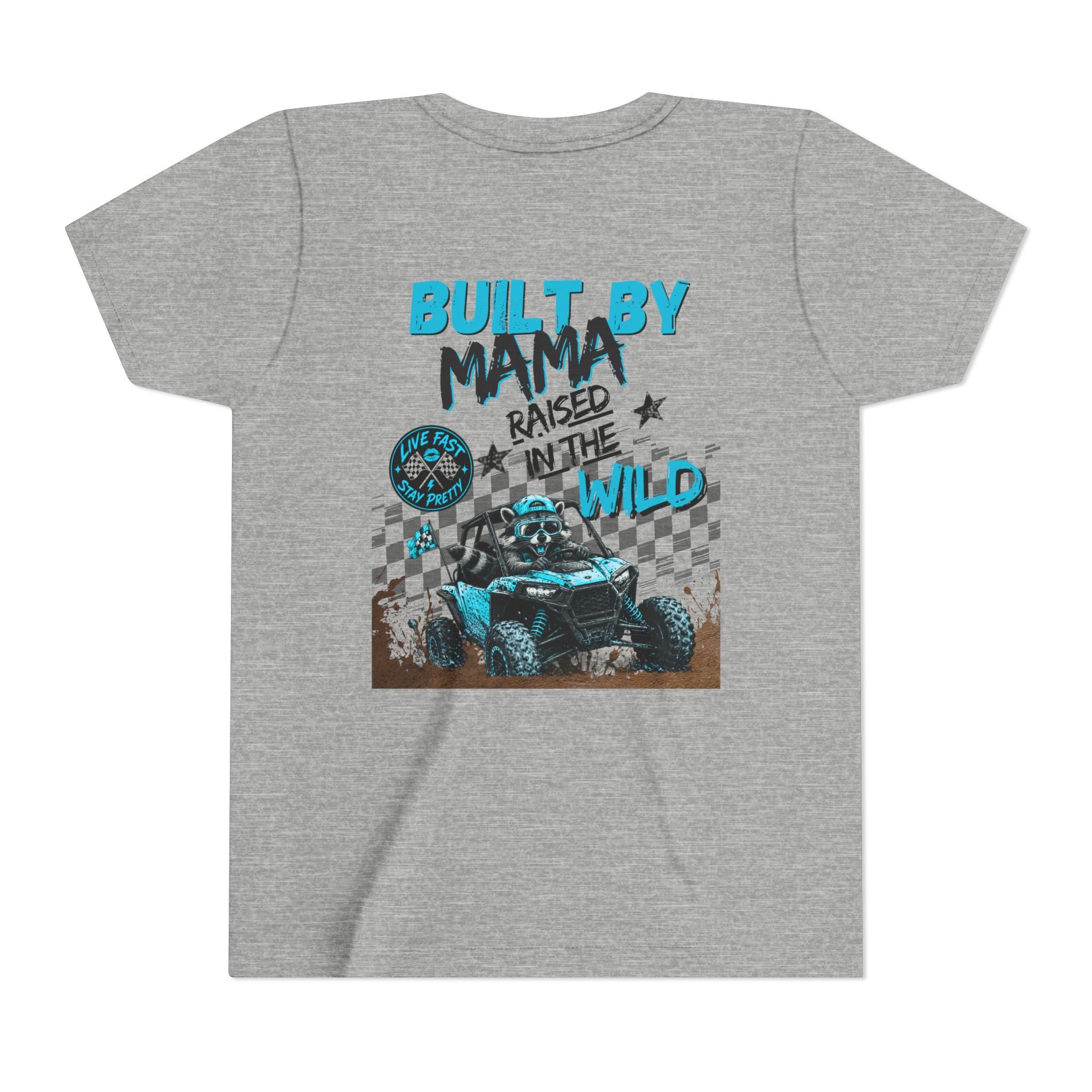 Youth Tee Blue — "Built By Mama, Raised In The Wild"