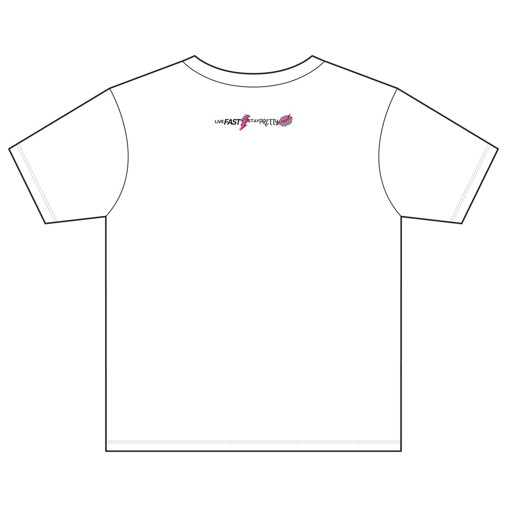 Live Fast Stay Pretty Youth Tee | Racing Flags, Pink Lip Graphic