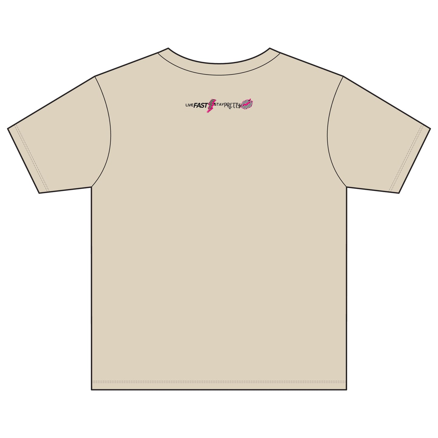 Live Fast Stay Pretty Youth Tee | Racing Flags, Pink Lip Graphic