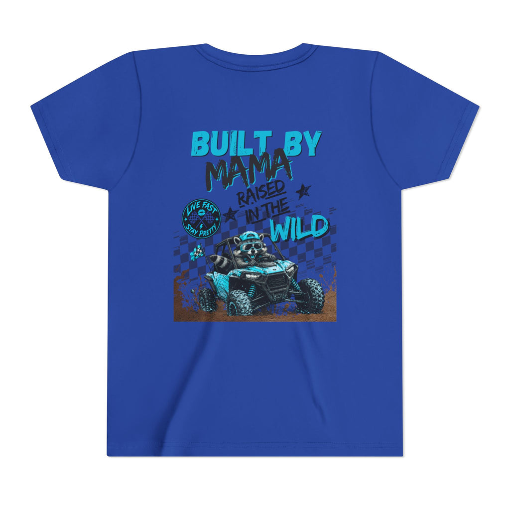Youth Tee Blue — "Built By Mama, Raised In The Wild"