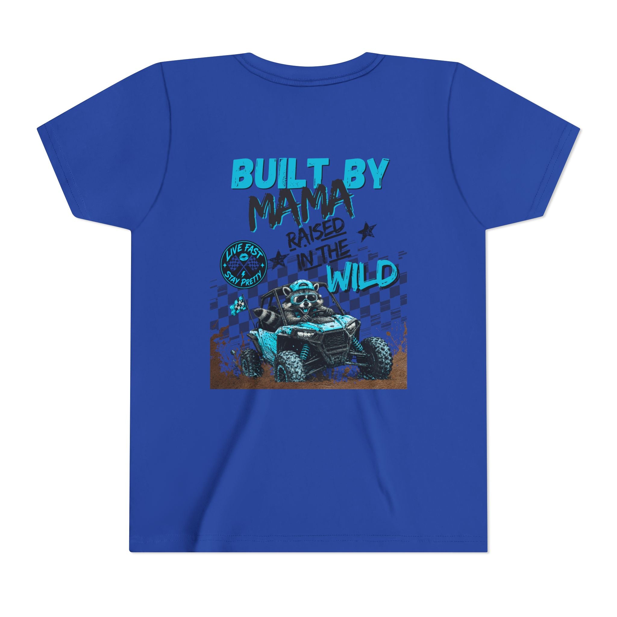 Youth Tee Blue — "Built By Mama, Raised In The Wild"
