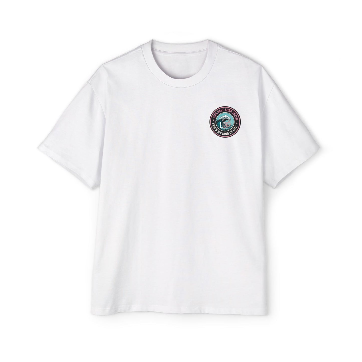 Live Fast Stay Pretty Oversized Heavy Tee — Vintage Surf Skull Graphic Shirt