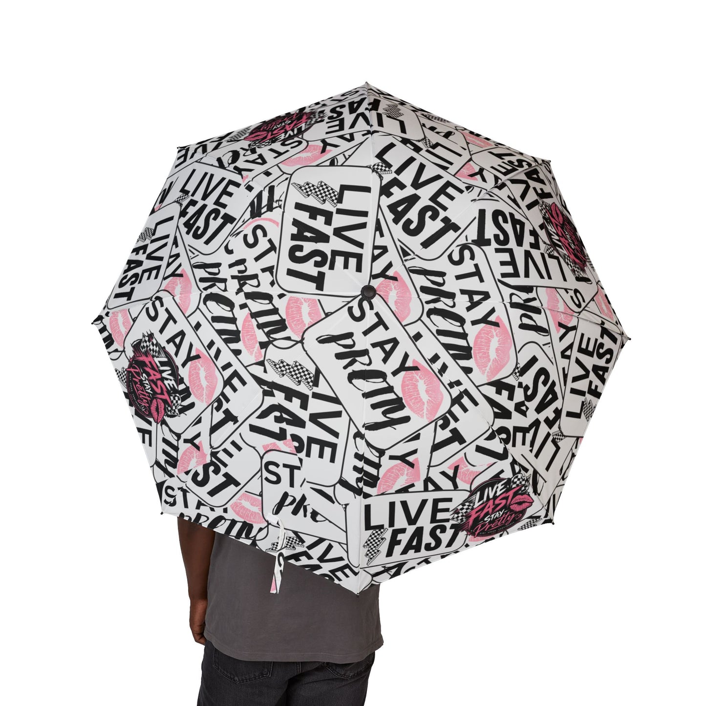 Live Fast graphic foldable umbrella