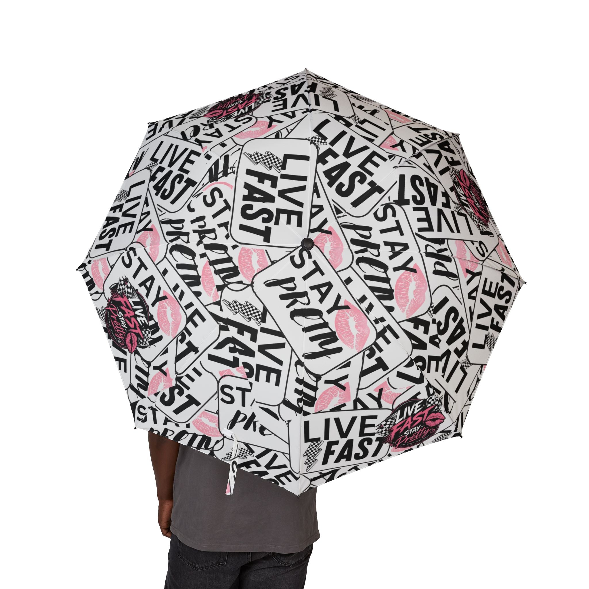 Live Fast graphic foldable umbrella