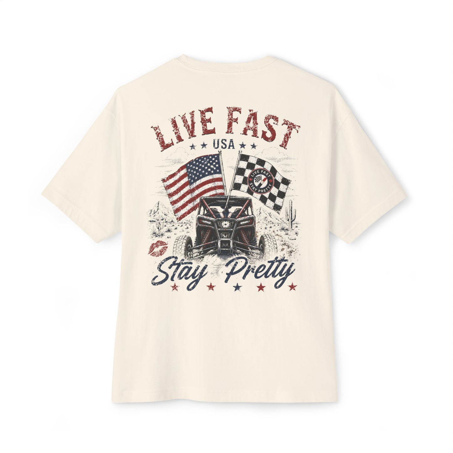 Live Fast Stay Pretty Tee | American Flag