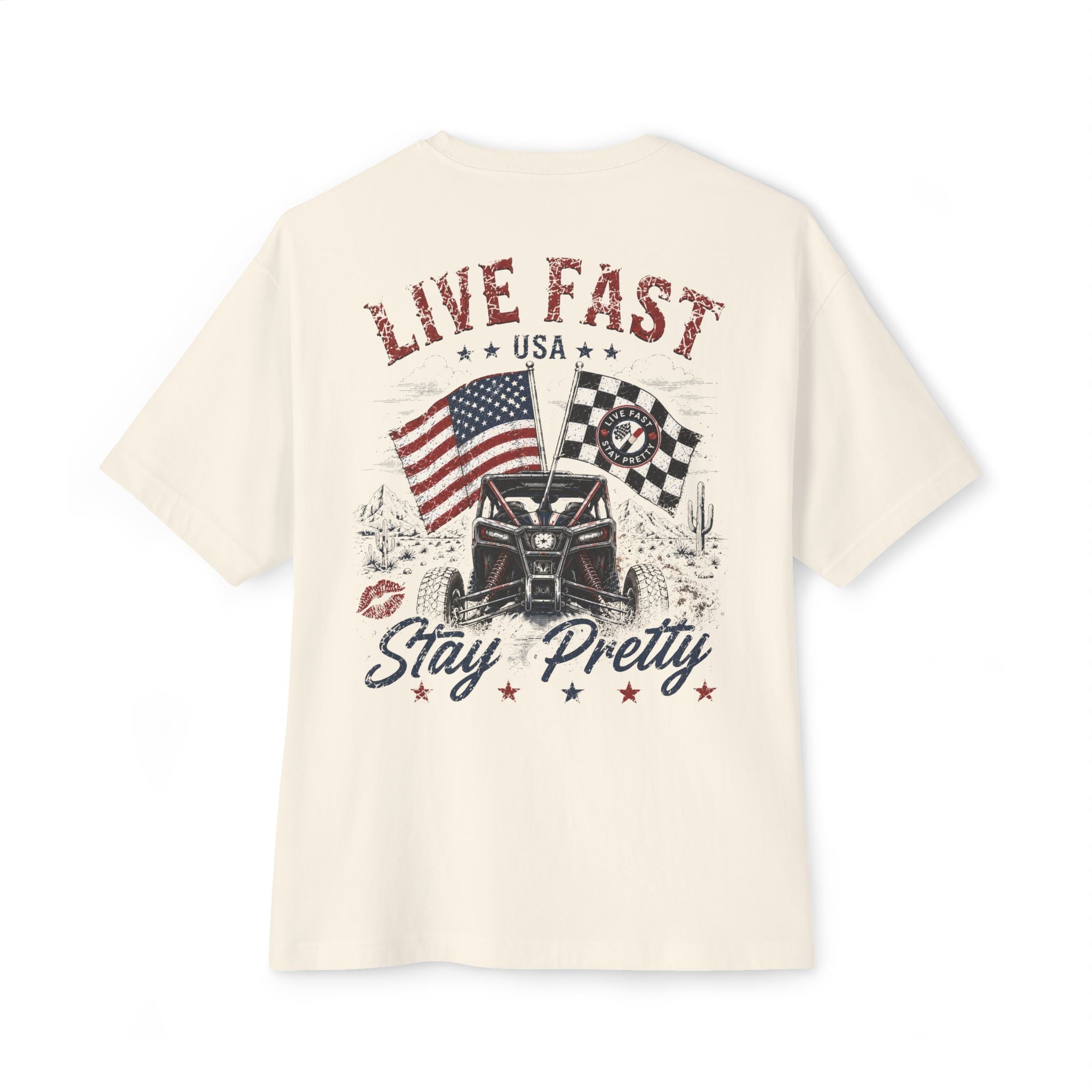 Live Fast Stay Pretty Tee | American Flag