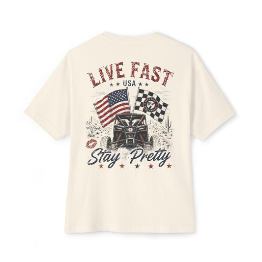 Live Fast Stay Pretty Tee | American Flag
