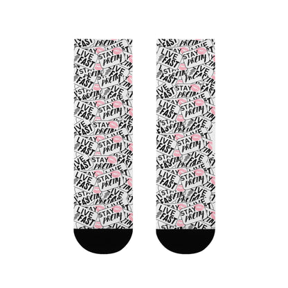 Stay Pretty Stay Fast Crew Socks