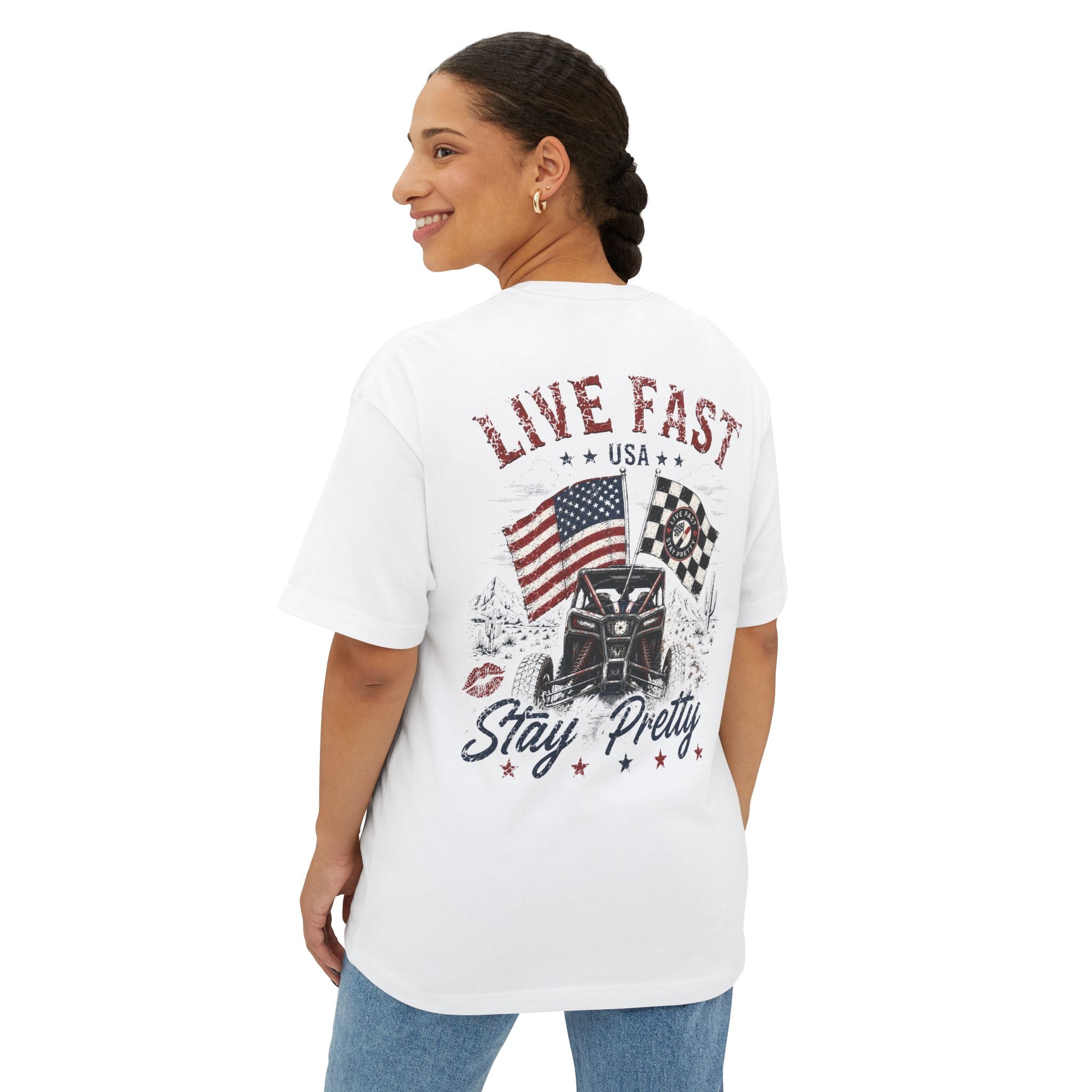 Live Fast Stay Pretty Tee | American Flag
