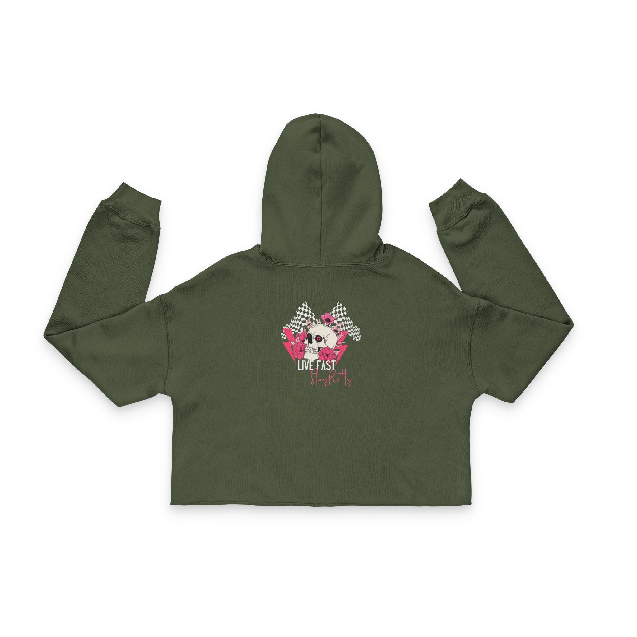Checkered Flags Cropped Hoodie