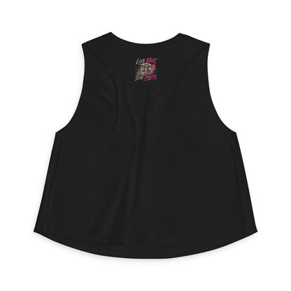 Live Fast Stay Pretty Dirt Bike Racer Crop Top | Moto Graphic Tank