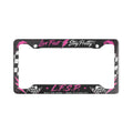 Live Fast Stay Pretty License Plate Frame | Pink Lightning Racing Checkered
