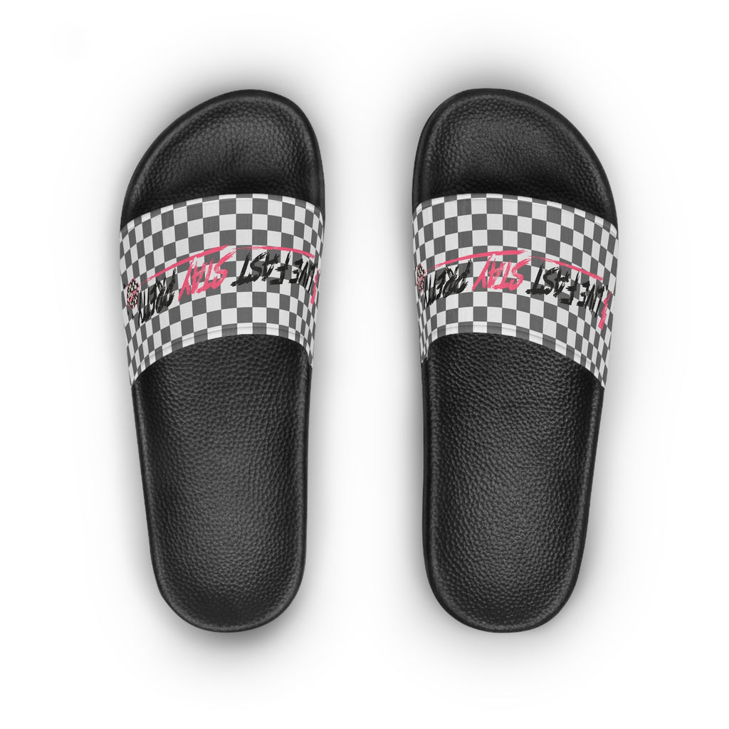 Checkered 'Just Vibin' Women's Slide Sandals