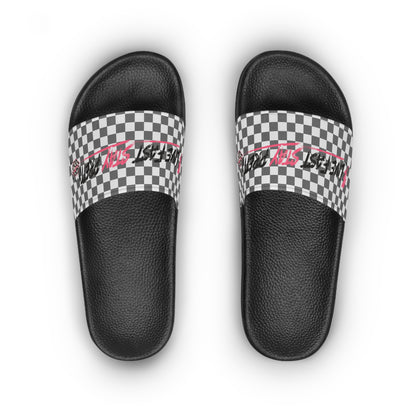 Checkered 'Just Vibin' Women's Slide Sandals