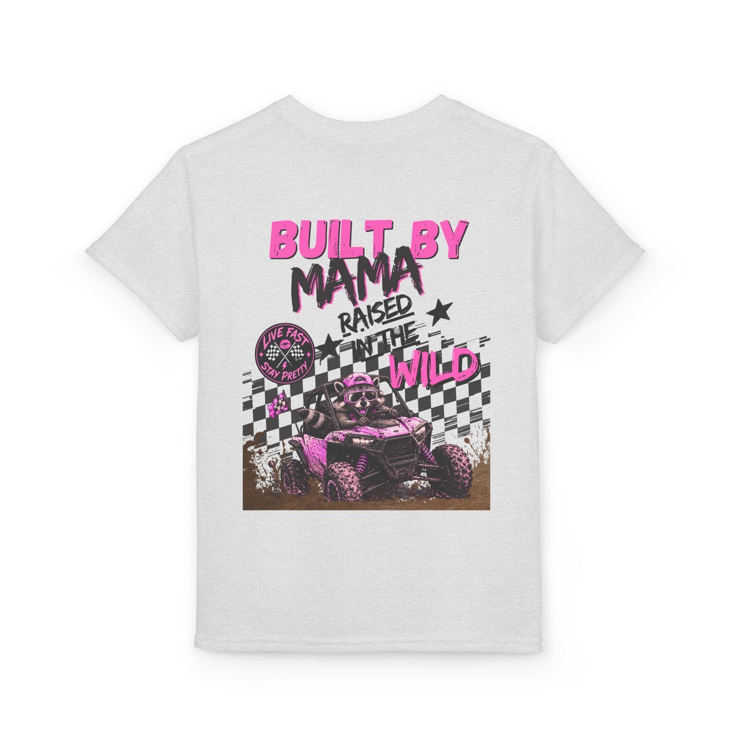 Youth T-Shirt — "Built by Mama Raised Wild" Off‑Road Quad Graphic