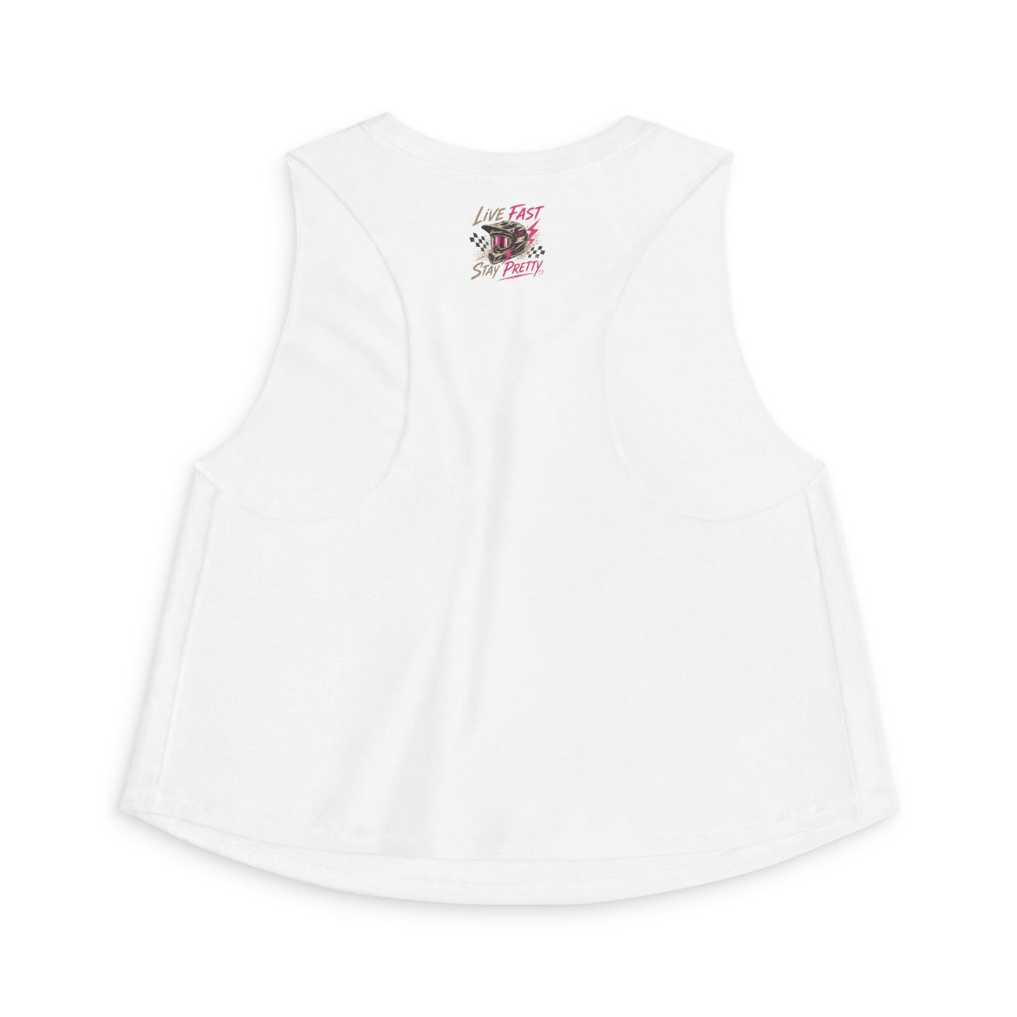 Live Fast Stay Pretty Motorcycle Rider Crop Top | Dirt Bike Graphic