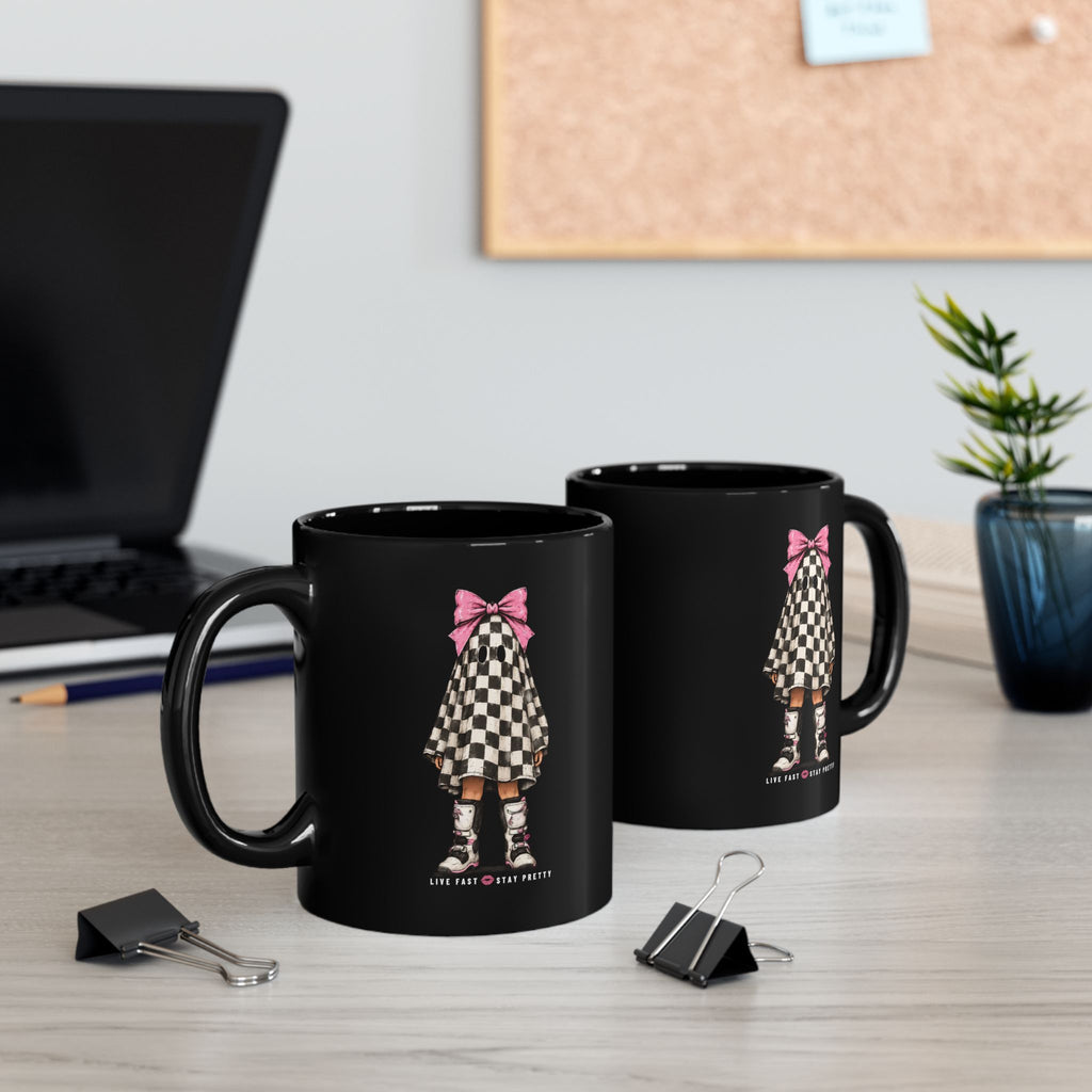 Checkerboard Ghost Girl Mug (11oz/15oz)