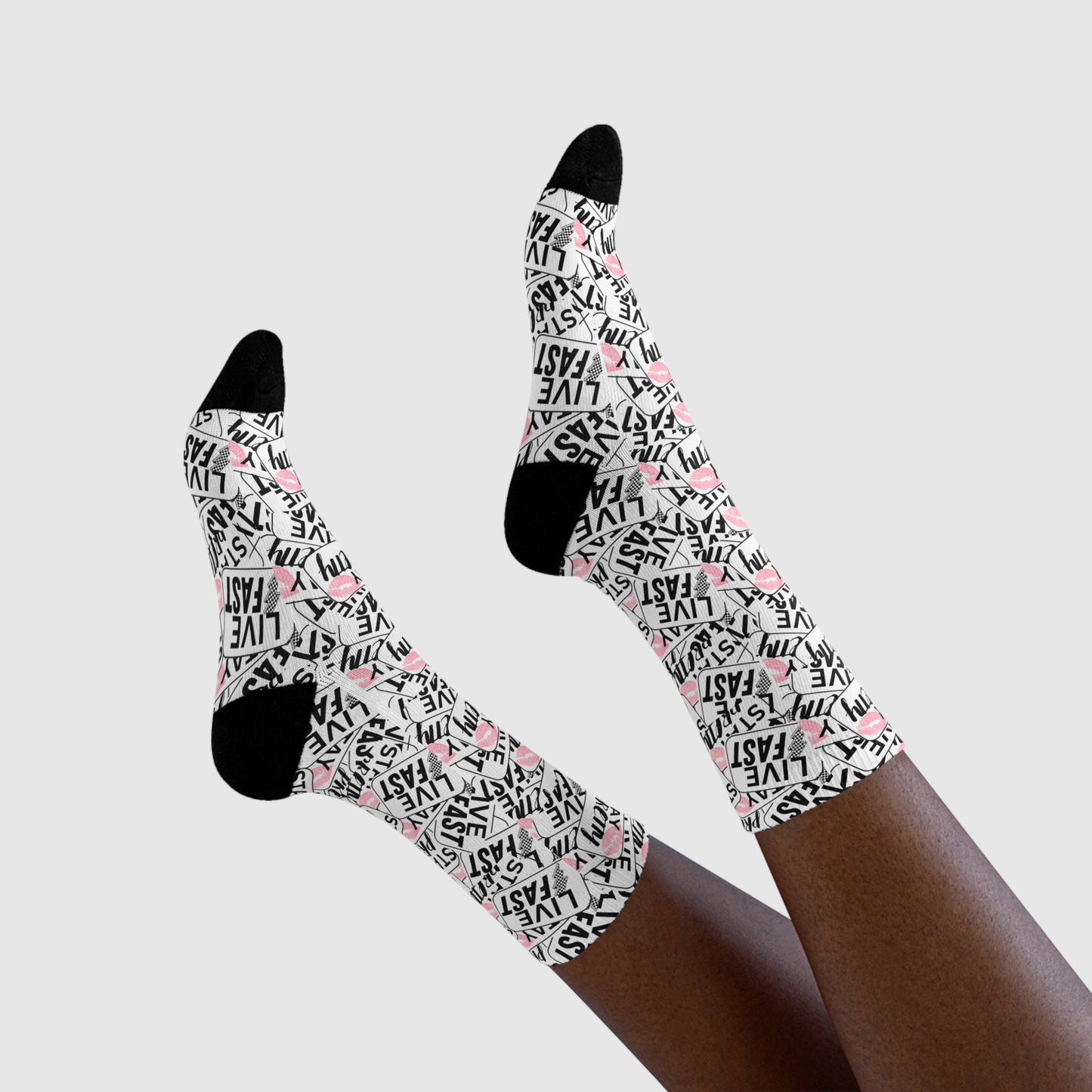 Stay Pretty Stay Fast Crew Socks