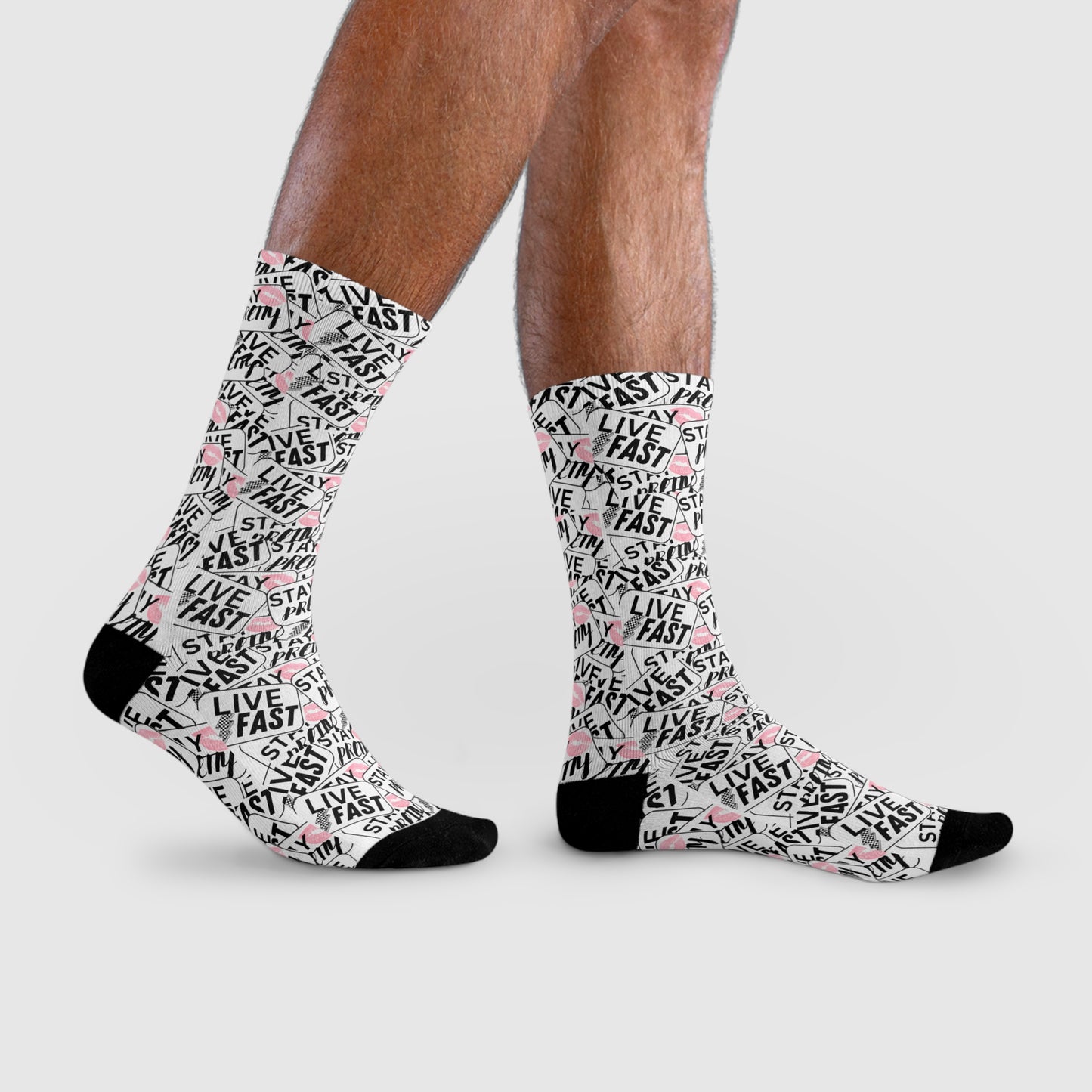 Stay Pretty Stay Fast Crew Socks