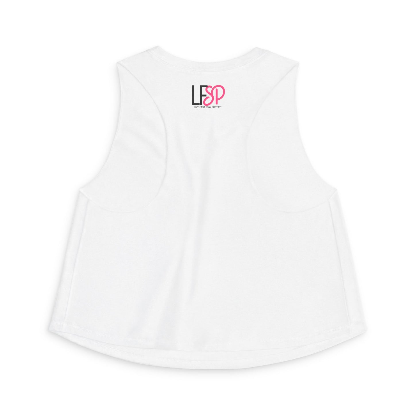 Live Fast Stay Pretty Crop Tank — Retro Racing Pink Graphic Women's Crop Top