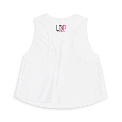 Live Fast Stay Pretty Crop Tank — Retro Racing Pink Graphic Women's Crop Top