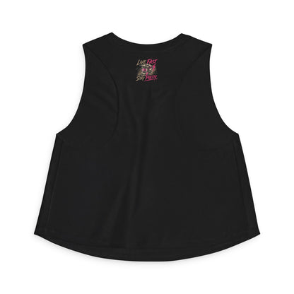 Live Fast Stay Pretty Motorcycle Rider Crop Top | Dirt Bike Graphic
